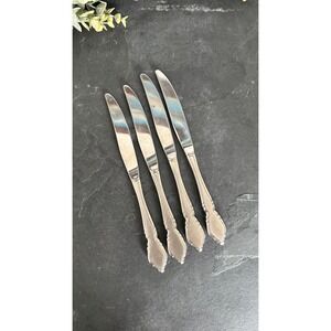 Oneida Stainless dinner knives flatware burnished Deauville/Prescott set of four